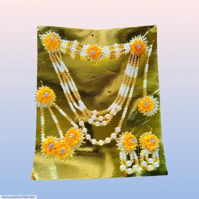 Mehndi & Mayun Bridal Jewelry Set – Yellow Alloy Adjustable